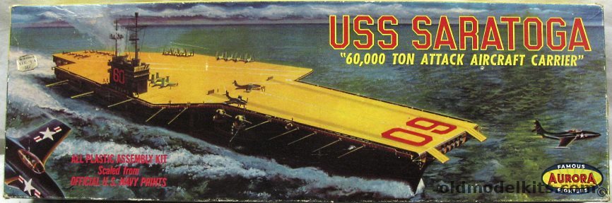 Aurora 1/600 USS Saratoga CV60 Aircraft Carrier - (also CV-59 Forrestal), 702-249 plastic model kit